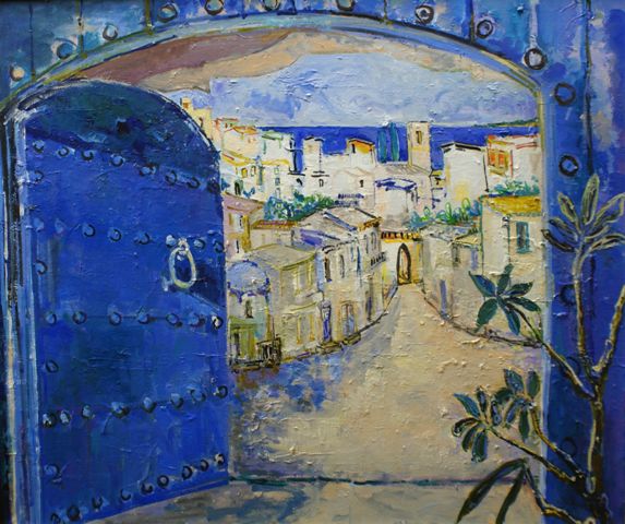 Appraisal: Eva Hannah working s- s The Blue Door II oil