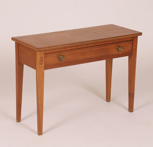 Appraisal: Hand crafted American inlaid side table string banding on legs