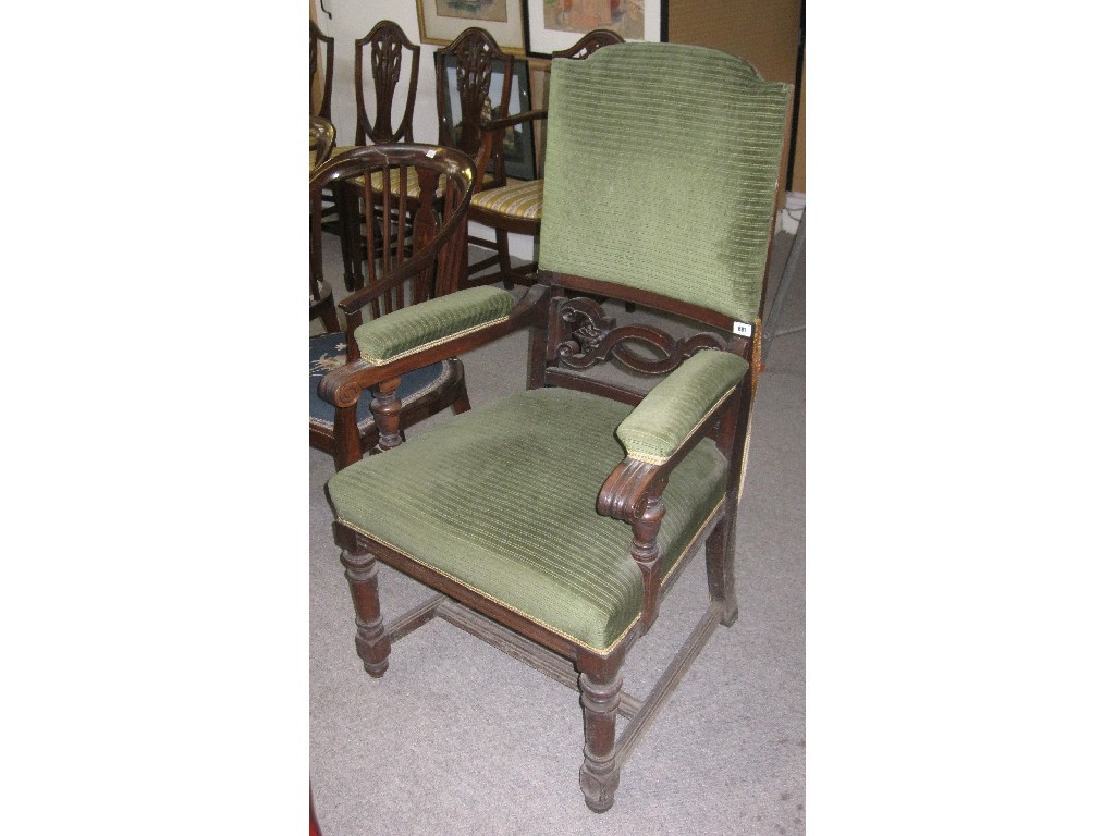 Appraisal: Upholstered open armchair