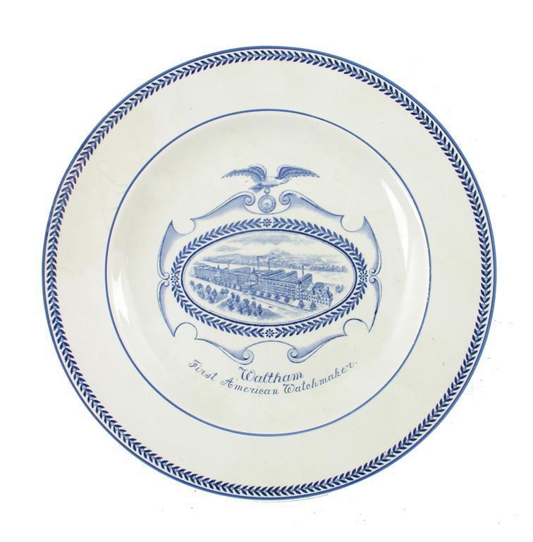 Appraisal: Horological Ephemera A blue and white plate by Wedgwood