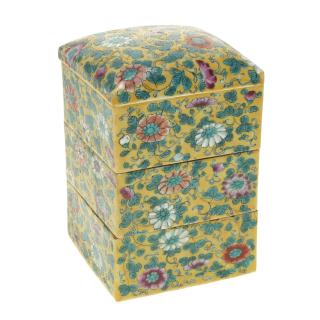 Appraisal: Chinese Export famille jaune porcelain rice box Chinese Export famille