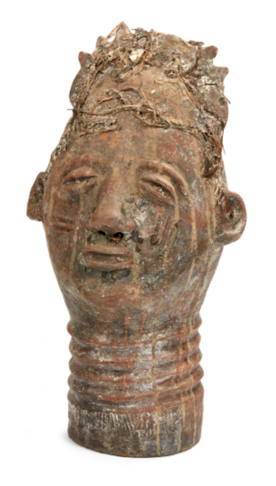 Appraisal: Akan Funerary Head Akan ceramic heads from a ceremonial shrine