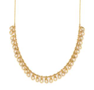 Appraisal: An Karat Yellow Gold and Diamond Necklace dwts An Karat