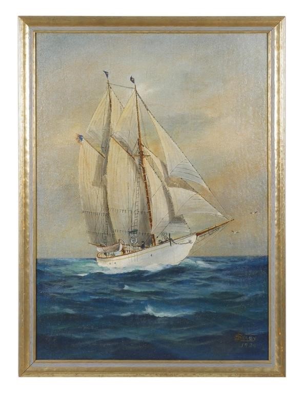 Appraisal: Joe Selby American - Oil on board marine painting of