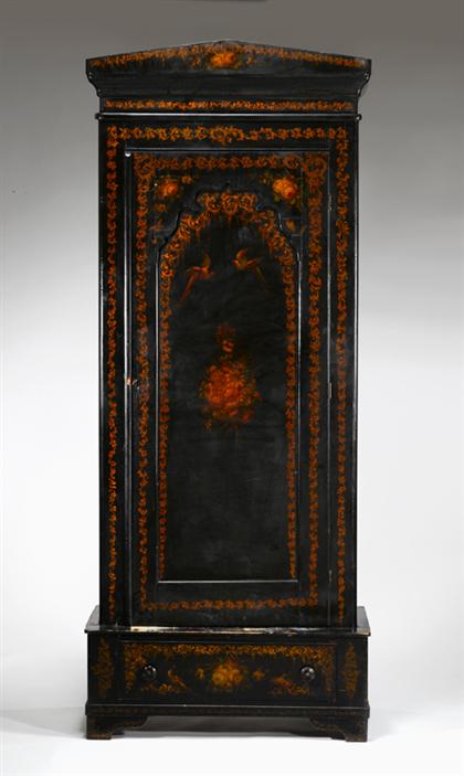 Appraisal: Rococo revival lacquered and paint-decorated wardrobe hart ware and co