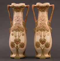 Appraisal: Monumental Royal Dux Ceramic Vases Monumental pair of Royal Dux