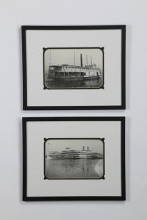 Appraisal: Framed photos Hudson River steamers Pair of late th or