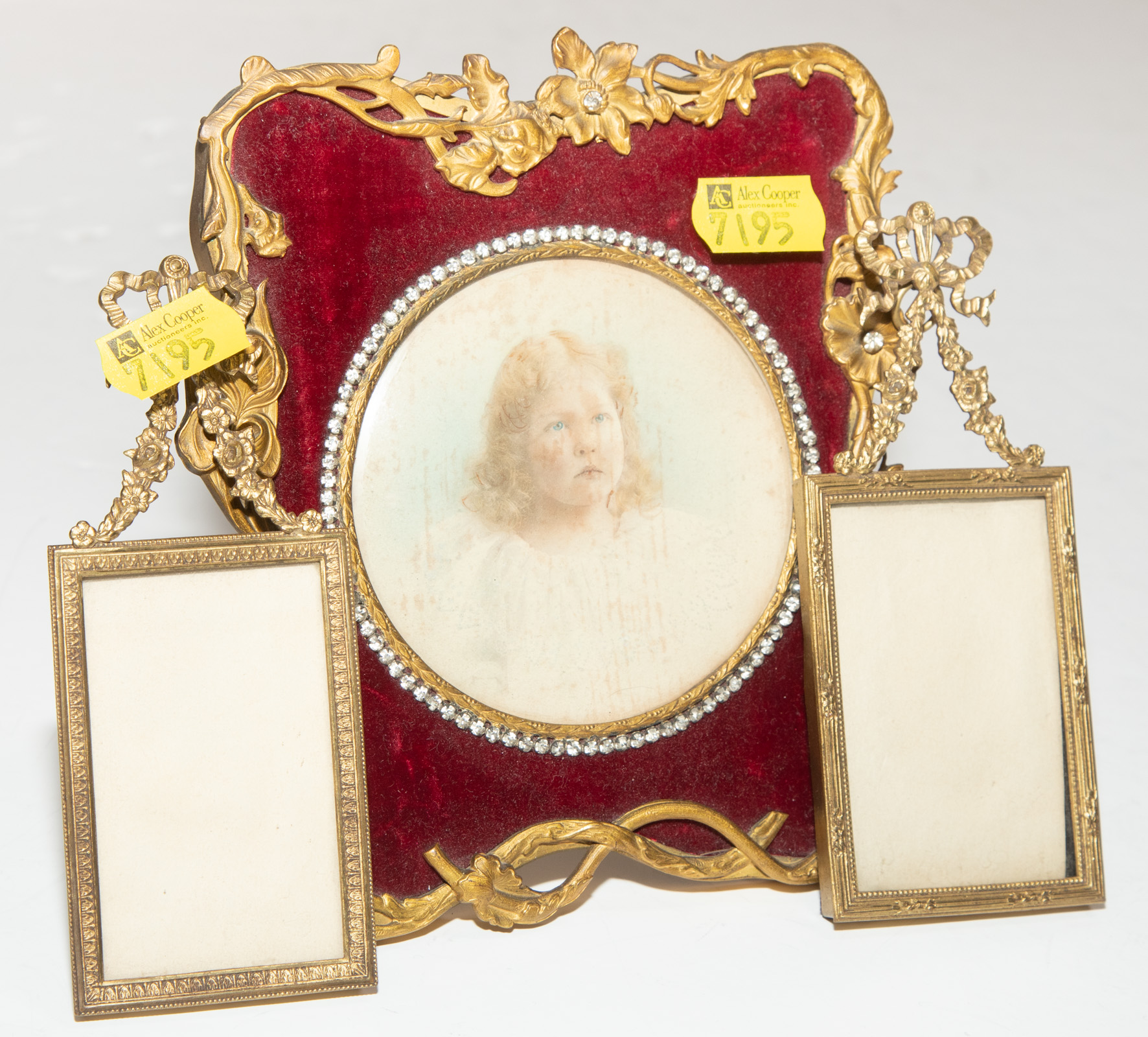 Appraisal: MINIATURE GILT FRAMED PORTRAIT Approximately x in With two small