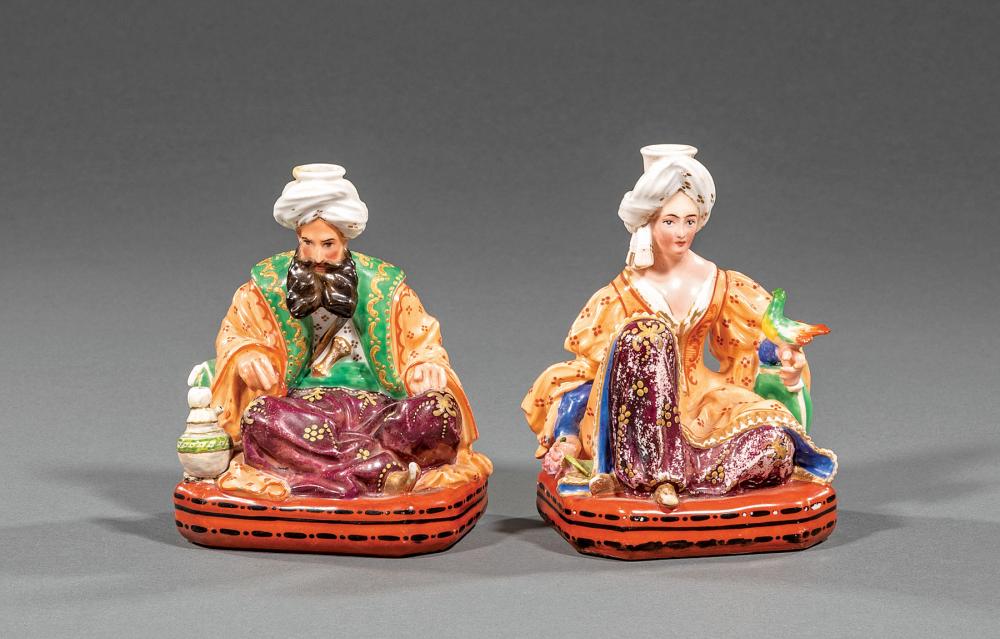 Appraisal: Pair of Jacob Petit Paris Porcelain Sultan and Sultana Room