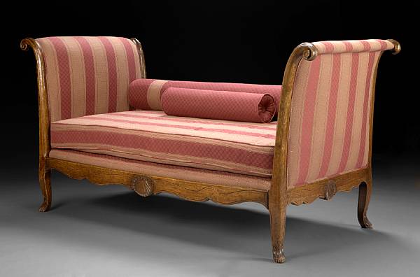 Appraisal: A Louis XV style hardwood daybed second half th century