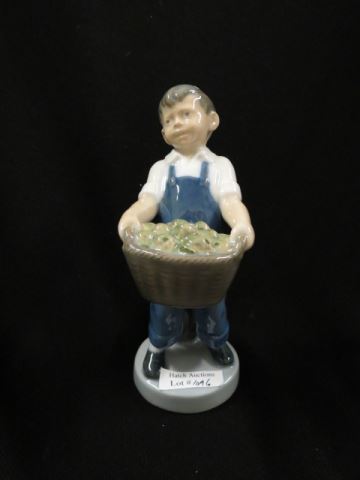 Appraisal: Royal Copenhagen Porcelain Figurine of Boy with basket of fruit