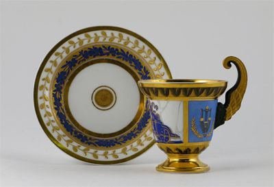 Appraisal: A Paris porcelain cabinet cup and saucer with a winged