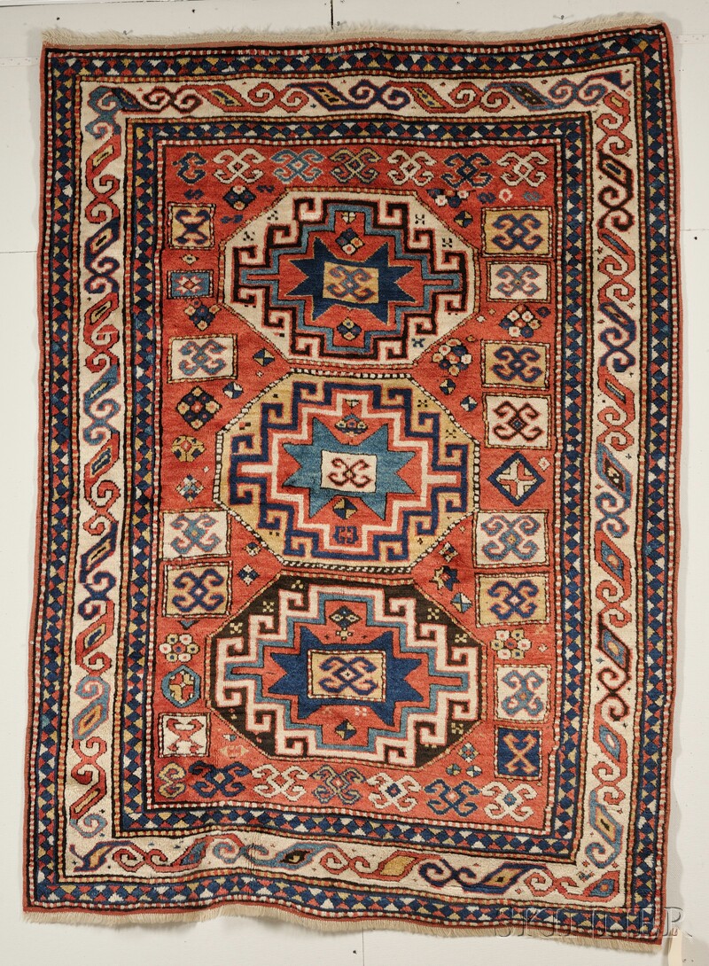 Appraisal: Kazak Rug Southwest Caucasus last quarter th century main border