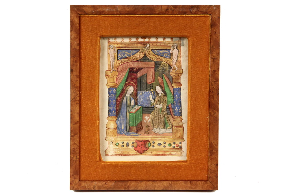 Appraisal: ILLUMINATED MANUSCRIPT FRAGMENT - th Century French or Flemish Miniature