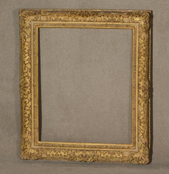 Appraisal: Louis XV Style Cream-Washed Giltwood and Sanded-Frieze Frame th Century