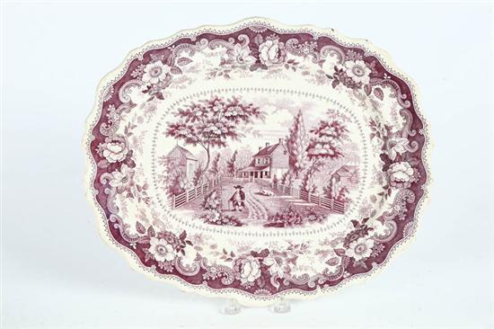 Appraisal: STAFFORDSHIRE PLATTER England st half- th century Purple transfer of