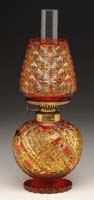 Appraisal: VERY RARE STEVENS WILLIAMS AMBER CUT GLASS MINI LAMP S