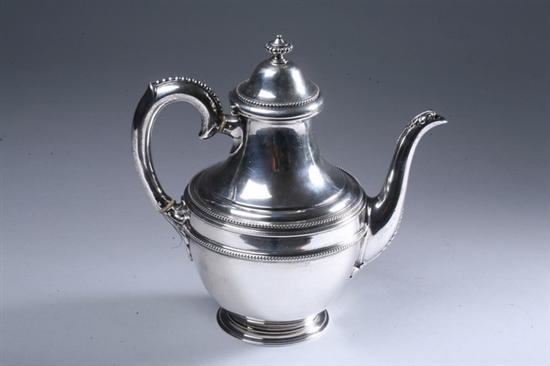 Appraisal: VICTORIAN SILVER COFFEE POT Robert Garrard II London Garrards Panton