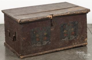 Appraisal: Continental painted pine blanket chest th c retaining its original