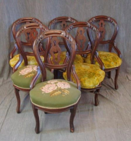 Appraisal: Victorian Balloon Back Chairs As is From a West End