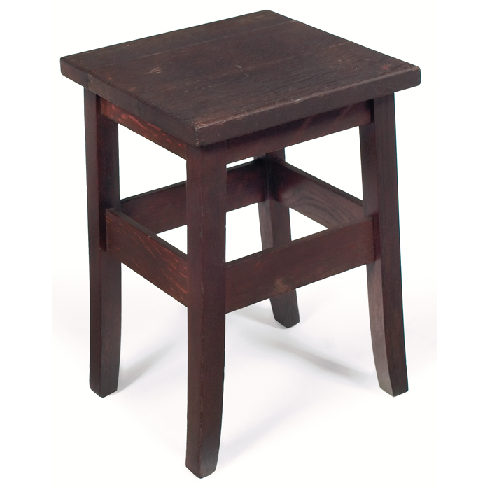 Appraisal: Stickley Brothers tabouret square top over a slatted side refinished