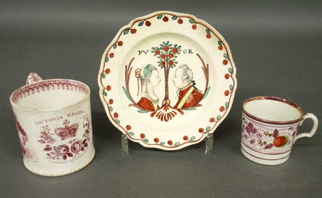 Appraisal: - English creamware plate depicting the Prince Princess of Orange