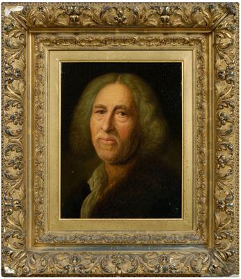 Appraisal: Painting after Balthazar Denner older man wearing fur-trimmed coat after