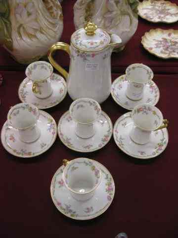 Appraisal: Haviland Limoges Porcelain Chocolate Set pot with cups saucers floral