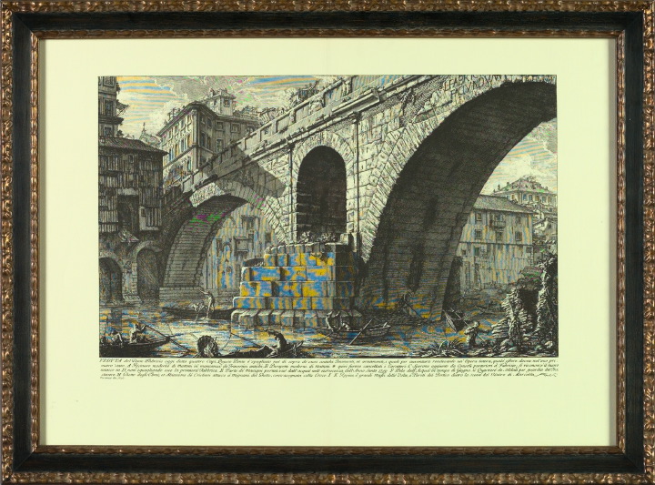 Appraisal: After Giovanni Battista Piranesi Italian - Figures in Ancient Cities