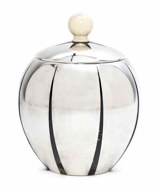 Appraisal: A German Art Deco Silverplate Covered Jar Ikora WMF of