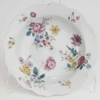 Appraisal: Chinese Porcelain Famille Rose Soup Plate mid- th century brilliantly