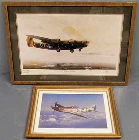 Appraisal: Two framed prints of airplanes- Winter's Mission by Keith Hill