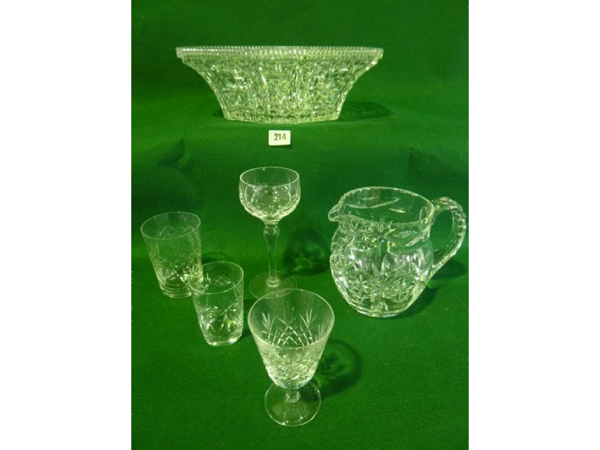 Appraisal: Twelve champagne flutes eleven crystal tumblers water jug five hock