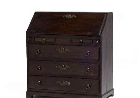 Appraisal: CHIPPENDALE MAHOGANY DIMINUTIVE SLANT-LID DESK The oblong top and slant-lid