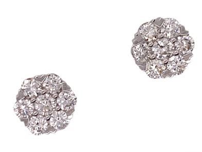 Appraisal: ct Diamond Flourette Stud Earrings Diamond Flourette Stud Earrings Karat