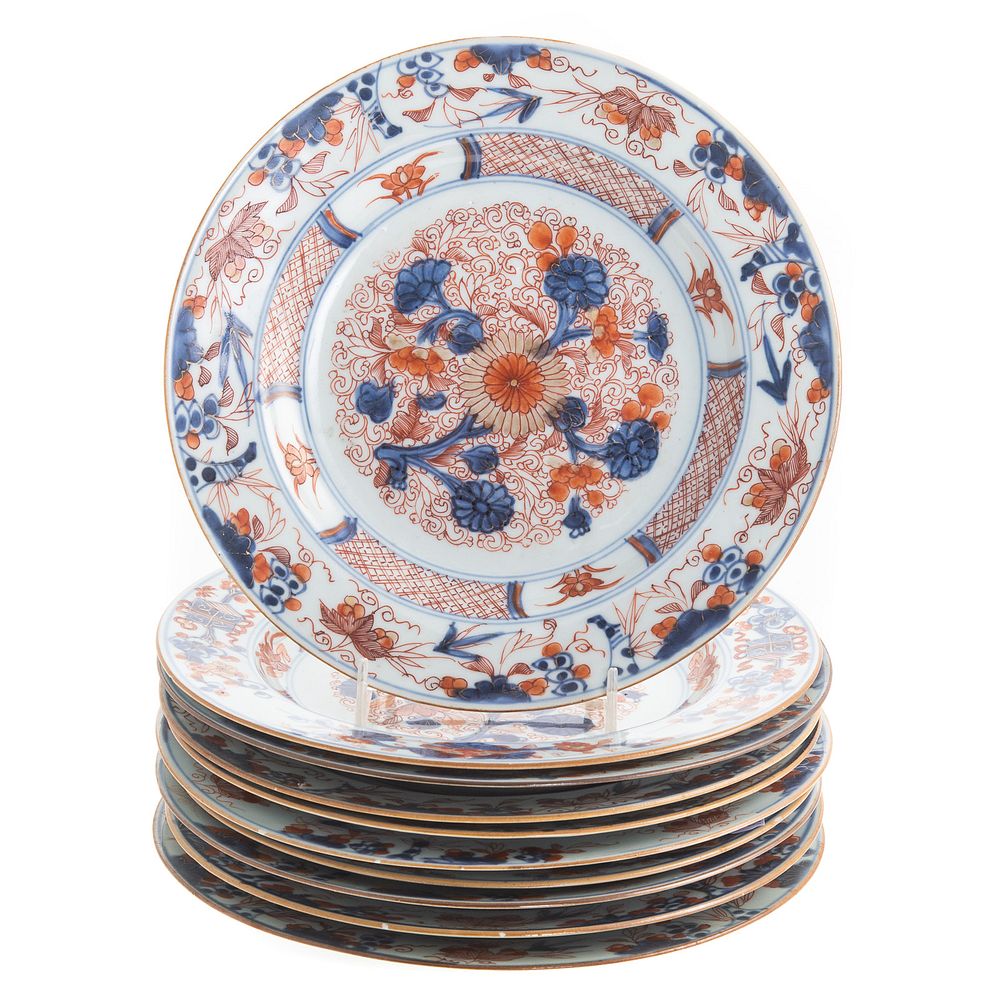 Appraisal: Chinese Export Imari Plates Circa - floral and vine decoration