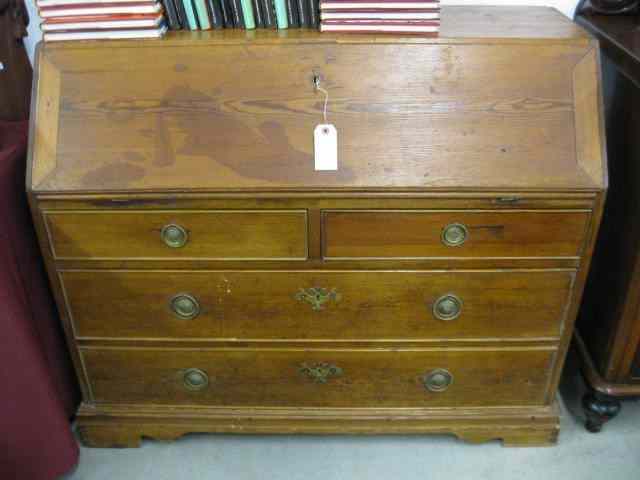 Appraisal: Period Chippendale Pine Desk dropfront tiger maple on interior drawers