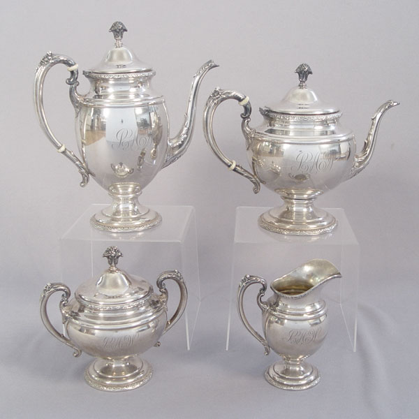 Appraisal: PIECE TOWLE STERLING TEA SET TRAY Marked Towle Sterling to