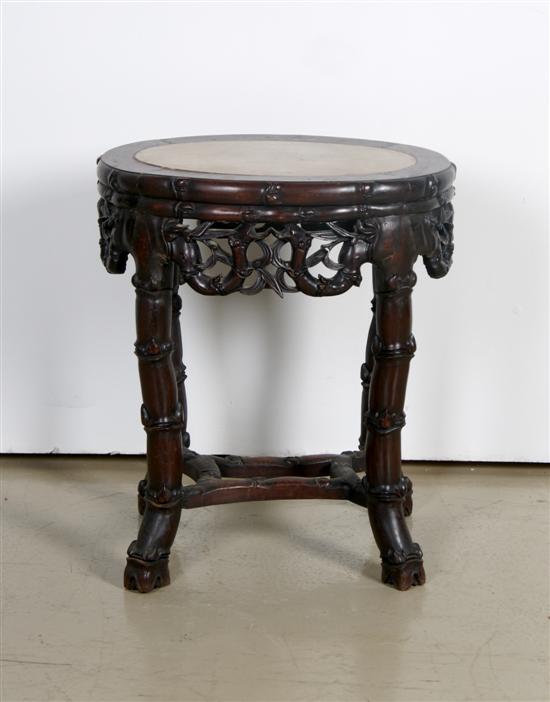 Appraisal: A Carved Hardwood Side Table Height inches