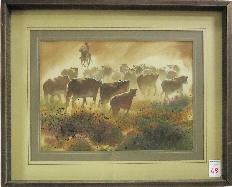 Appraisal: PHIL TYLER WATERCOLOR ON PAPER Oregon - The Dusty End