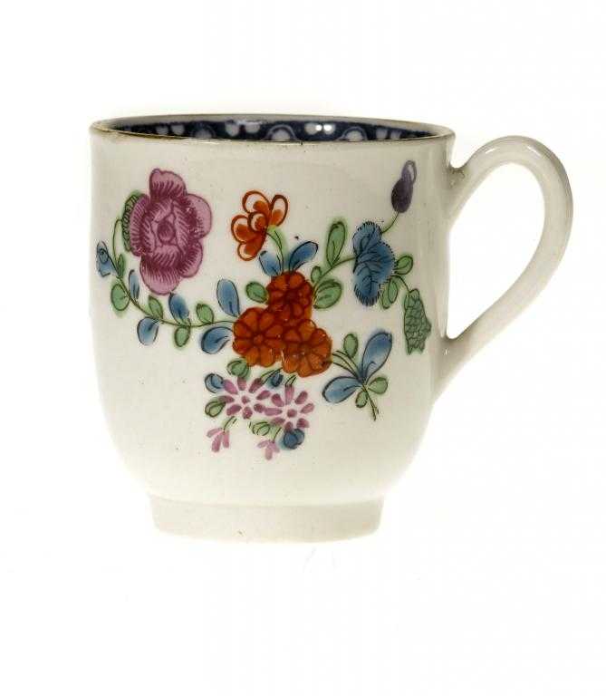 Appraisal: A CAUGHLEY POLYCHROME COFFEE CUP WORCESTER OR FACTORY DECORATED enamelled