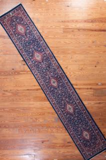 Appraisal: Oriental ' x ' Wool Runner Blue Oriental runner with