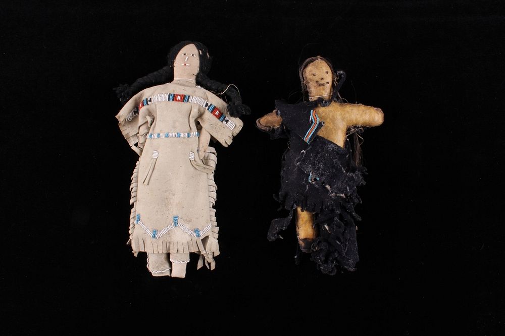 Appraisal: Cheyenne Skookum Doll Pair Early circa 's Featured in this