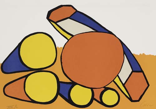 Appraisal: ALEXANDER CALDER Tubes Color lithograph x mm x inches full