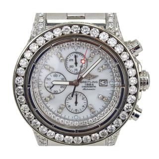 Appraisal: Man's Breitling Approx Carat Round Brilliant Cut Diamond and Stainless