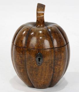 Appraisal: English melon form tea caddy English melon form tea caddy