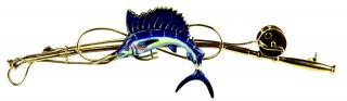 Appraisal: Karat Cartier Enameled Sailfish Pin Karat Enameled brooch pendant pin