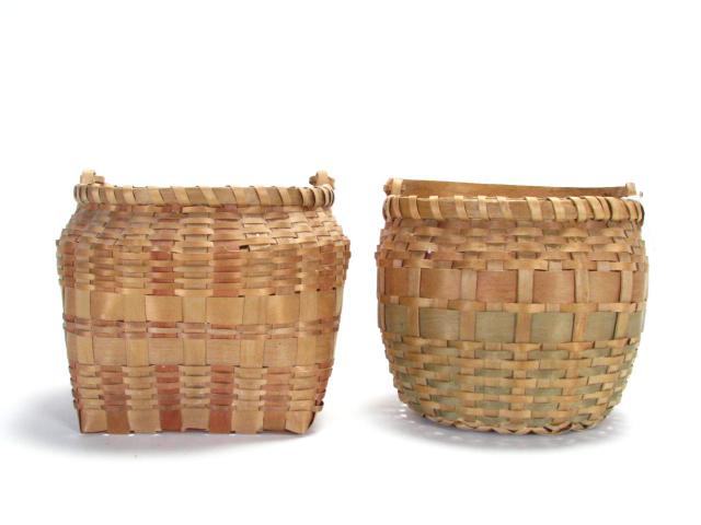 Appraisal: Two Winnebago Native American Black Ash Splint Baskets one inscribed