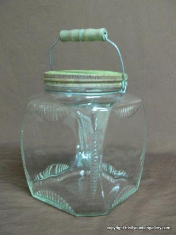 Appraisal: Vintage Vintage Glass Coffee Jar with Bail Handle - to