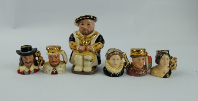 Appraisal: A collection of Royal Doulton tiny character jugs comprising Elizabeth